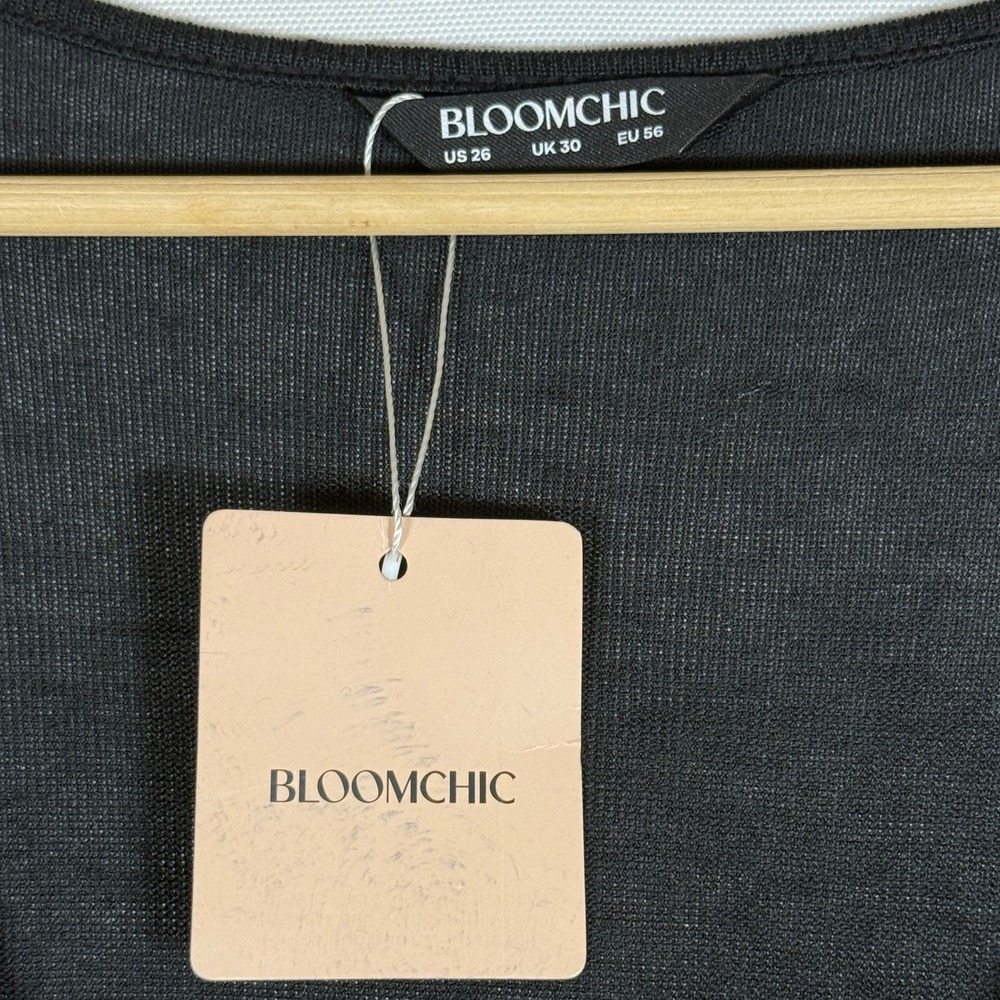 NEW Bloomchic US 26 Jumpsuit Black Womens Long Sleeve Wrap Comfort Travel Relax - Picture 7 of 8